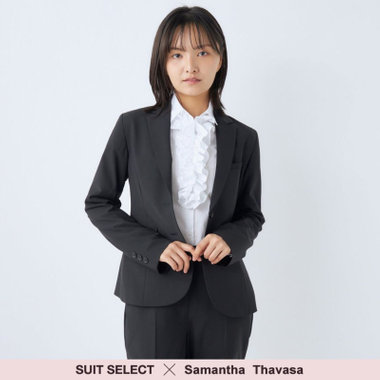 【SUIT SELECT×Samantha Thavasa】【年間】2釦ジャケット/究極のブラック/4S/マシンウォシャブル