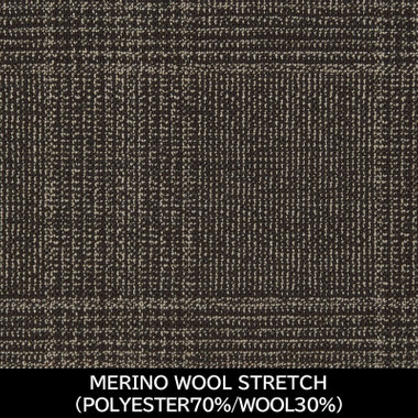【国内縫製】【MEN'S】【パターンオーダー】【SLIM TAPERED】【春夏】スーツ/ブラウン×チェック/MERINO WOOL STRETCH (POLYESTER70% WOOL30%)