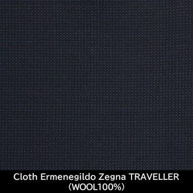 【国内縫製】【MEN'S】【パターンオーダー】【CLASSICO TAPERED W】【春夏】スーツ/ネイビー/Cloth Ermenegildo Zegna TRAVELLER (WOOL100%)