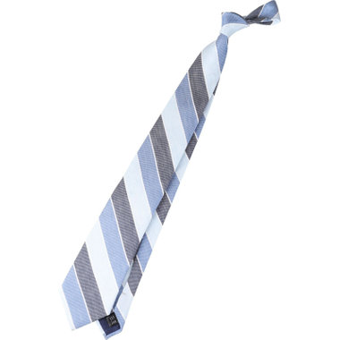 【発送在庫あり】【SL】リネンシルクコットンストライプネクタイ 8.5cm幅/サックス×ブルー×ネイビー/ITALIAN FABRICS