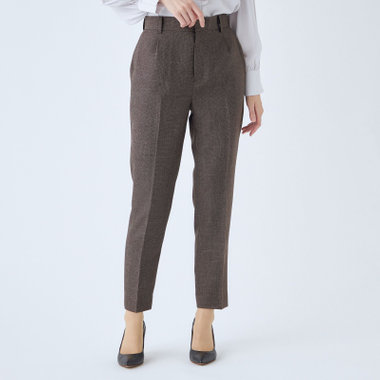 【RELAX TAPERED】【年間】テーパードパンツ/ブラウン/ウォッシャブル/※裾上げ済仕様