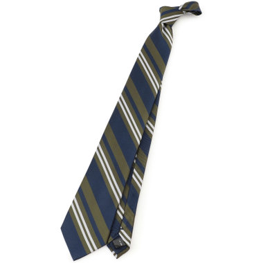 【SILVER LINE】シルクストライプネクタイ 8.0cm幅/グリーン×ネイビー