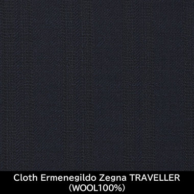 【日本製】【WOMEN'S】【パターンオーダー】【RELAX TAPERED】【春夏】スーツ/ネイビー×シャドーストライプ/Cloth Ermenegildo Zegna TRAVELLER(WOOL100%)