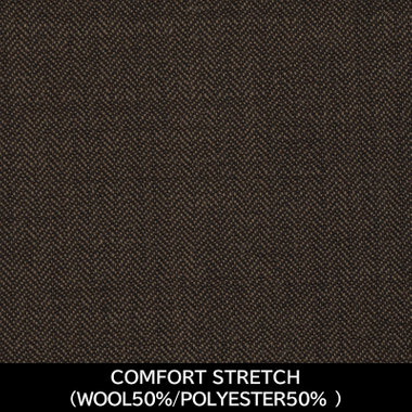 【国内縫製】【MEN'S】【パターンオーダー】【SLIM TAPERED】【秋冬】スーツ/ブラウン×シャドーストライプ/COMFORT STRETCH (WOOL50%/POLYESTER50%)