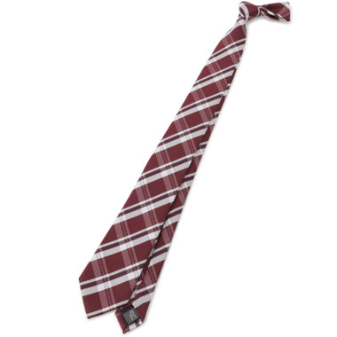 【BLACK LINE】ポリエステルシルクチェックネクタイ 7.5cm幅/ワイン