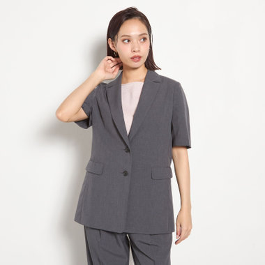 【RELAX WIDE】【春夏】 2釦シングルジャケットワイドパンツスーツ/グレー/4S SUSTAINABILITY&ECOLOGY FABRIC/※パンツ裾上げ済仕様