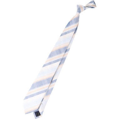 【発送在庫あり】【BL】コットンシルクチェックネクタイ 7.5cm幅/サックス×ネイビー×ホワイト/ITALIAN FABRICS