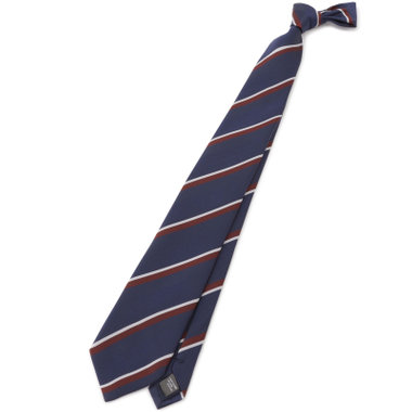 【SILVER LINE】ポリエステルシルクストライプネクタイ 8.０cm幅/ネイビー