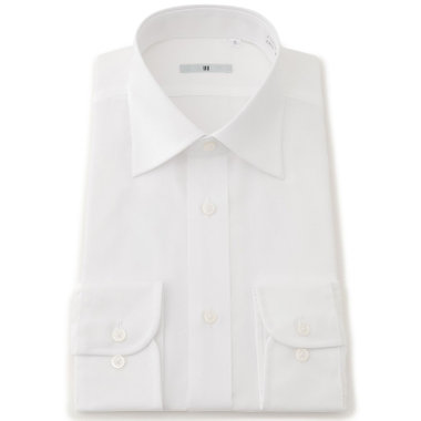 【SILVER LINE】【形態安定】ワイドカラーワイシャツ/ホワイト