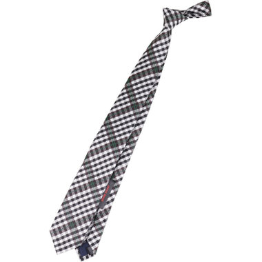 【WEB限定/OUTLET】【BL】シルクコットンチェックネクタイ 7.0cm幅/ブラウン×ホワイト×ブラック/JAPAN MADE