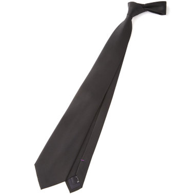 【WEB限定/OUTLET/汚れ・キズ等有】【BLACK LINE】シルクブレンドソリッドネクタイ 7.5cm幅/ブラック