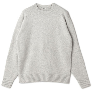 【RBC】【秋冬】天竺編みクルーネックニットセーター/グレー