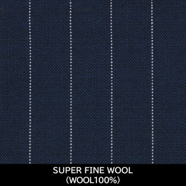 【国内縫製】【MEN'S】【パターンオーダー】【KSW】【春夏】スーツ/ネイビー×ストライプ/SUPER FINE WOOL (WOOL100%)