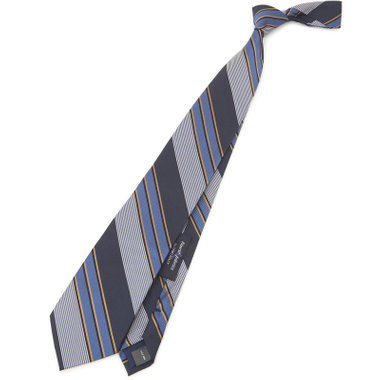 SILVER LINE】シルクストライプネクタイ 8.5cm幅/ネイビー