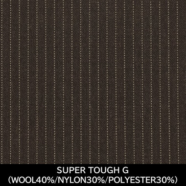 【日本製】【MEN'S】【パターンオーダー】【SKINNY】【春夏】スーツ/ブラウン×ストライプ/SUPER TOUGH G(WOOL40%/NYLON30%/POLYESTER30%)