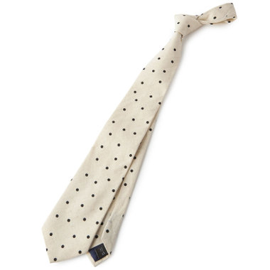 【SILVER LINE】コットンシルクドットネクタイ 8.0cm幅/アイボリー