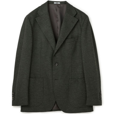 【Take.it.easy】3釦段返りジャケット/カーキ×フランネルニット