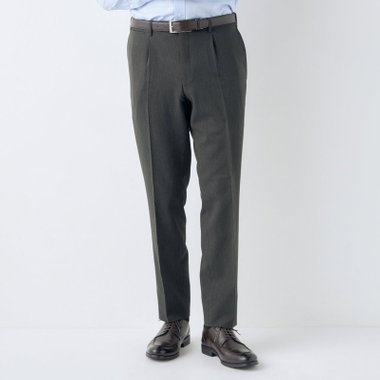 【CLASSICO TAPERED】【春夏】1タックテーパードパンツ/カーキ/ウエストムーブ仕様/4S SUSTAINABILITY&ECOLOGY FABRIC/※裾上げ済仕様