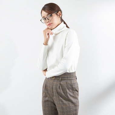 【SILVER LINE】【秋冬】オフタートルカットソー/ホワイト