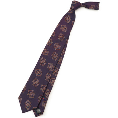 【発送在庫あり】【SL】シルクブレンド小紋ネクタイ 8.0cm幅/ワイン