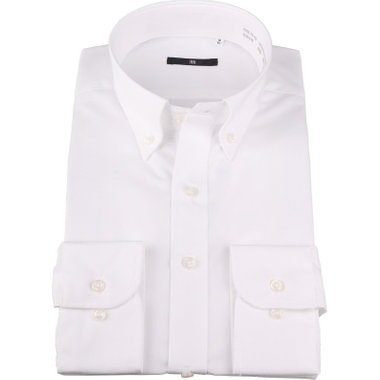 【WEB限定/OUTLET/汚れ・キズ等有】【BL-3】【形態安定】ボタンダウンドレスワイシャツ/ホワイト×ソリッド