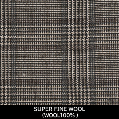 【国内縫製】【MEN'S】【パターンオーダー】【SLIM TAPERED】【春夏】スーツ/グレー×チェック/SUPER FINE WOOL (WOOL100%)