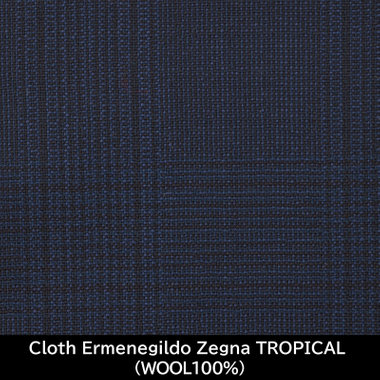 【国内縫製】【MEN'S】【パターンオーダー】【SLIM TAPERED】【春夏】スーツ/ネイビー/Cloth Ermenegildo Zegna TROPICAL (WOOL100%)