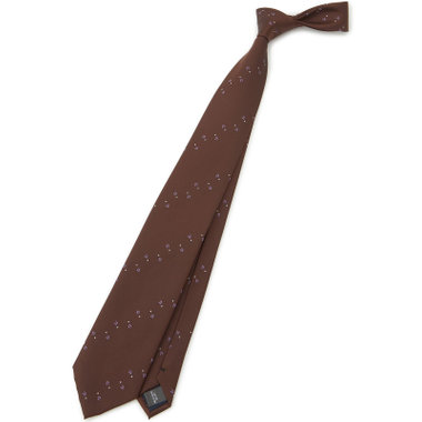 【SILVER LINE】シルクブレンド小紋ネクタイ 8.0cm幅/ブラウン