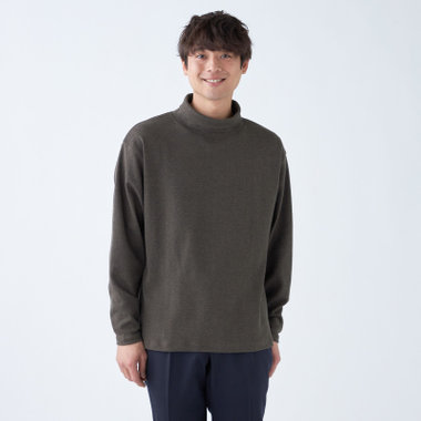 【RBC】【秋冬】オフタートルネックニット/ブラウン×ヘリンボーン