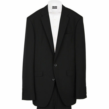 【WEB限定/OUTLET】【KSW】【年間】2釦シングルスーツ 0タック/ブラック×ソリッド/SUPER TOUGH 100's