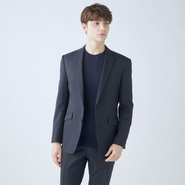 【KSW】【年間】2釦シングルスーツ 0タック/ネイビー/※裾上げ必要