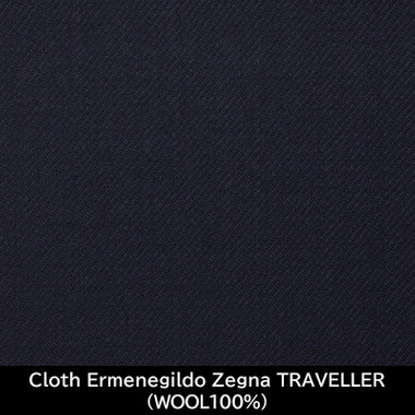 【日本製】【MEN'S】【パターンオーダー】【CLASSICO TAPERED W】【秋冬】スーツ/ネイビー/Cloth Ermenegildo Zegna TRAVELLER (WOOL100%)