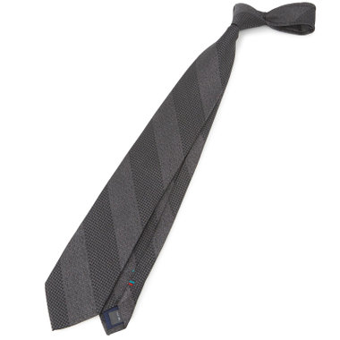 【SILVER LINE】シルクストライプネクタイ 8.0cm幅/グレー