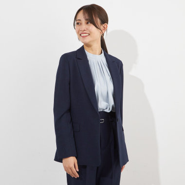 【SILVER LINE】【年間】1釦シングルパンツスーツ/ネイビー/ウォッシャブル/Naturemier/4S SUSTAINABILITY&ECOLOGY FABRIC/※パンツ裾上げ済仕様