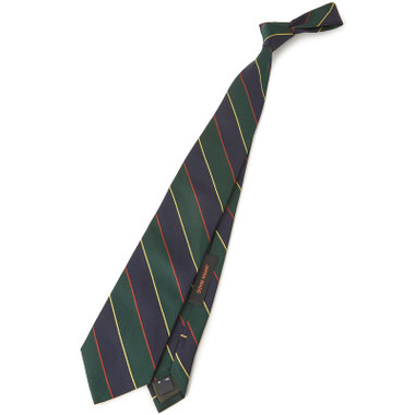 【SILVER LINE】シルクストライプネクタイ 8.5cm幅/グリーン×ネイビー/JAPAN MADE