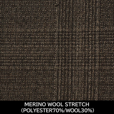 【国内縫製】【MEN'S】【パターンオーダー】【SLIM TAPERED】【春夏】スーツ/ブラウン×チェック/MERINO WOOL STRETCH (POLYESTER70%/WOOL30%)