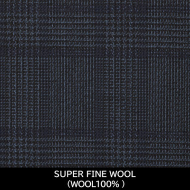 【国内縫製】【MEN'S】【パターンオーダー】【CLASSICO TAPERED W】【春夏】スーツ/ネイビー×チェック/SUPER FINE WOOL (WOOL100%)