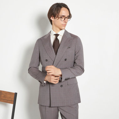 【CLASSICO TAPERED】【春夏】6釦2掛けダブルスーツ 2タック/グレー/MARZOTTO/※裾上げ必要