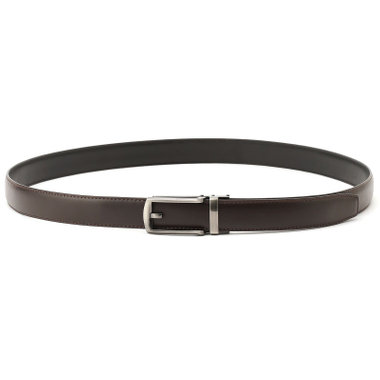 【フリーアジャスト仕様/5mm間隔/32段階】バックルロングベルト 2.9cm幅/ブラウン(ウエスト120cmまで対応)