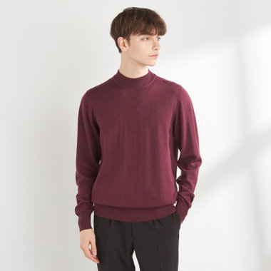 【RBC】【秋冬】ウールモックネックニットセーター/レッド/ZEGNA BARUFFA/マシンウォッシャブル