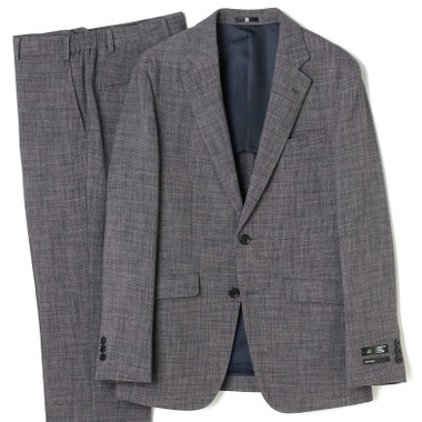 【SLIM TAPERED_2】【春夏】2釦シングルスーツ 0タック/グレー/ウエストシャーリング/4S SUSTAINABILITY&ECOLOGY FABRIC/※パンツ裾上げ済仕様