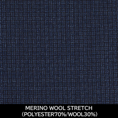 【国内縫製】【MEN'S】【パターンオーダー】【SLIM TAPERED】【春夏】スーツ/ネイビー/MERINO WOOL STRETCH (POLYESTER70%/WOOL30%)
