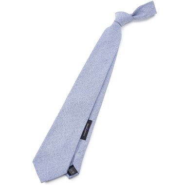 【SILVER LINE】コットンシルクソリッド系ネクタイ 8.5cm幅/ブルー/Finest fabrics by COMO ITALY