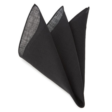 リネンポケットチーフ/ブラック