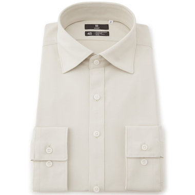 【発送在庫あり】【SKINNY】ワイドカラーワイシャツ/ベージュ/「4S」スーパーノンアイロン・ストレッチ