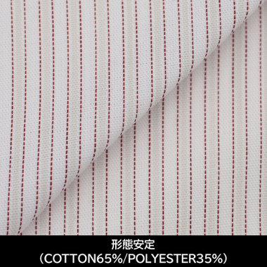 【国内縫製】【パターンオーダー】【形態安定】ワイシャツ・ドレスシャツ/ホワイト×グレーストライプ/(COTTON65%/POLYESTER35%)