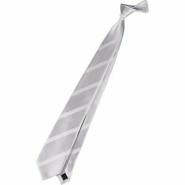 【SILVER LINE】シルクストライプ 慶事対応 ネクタイ 8.0cm幅/シルバー