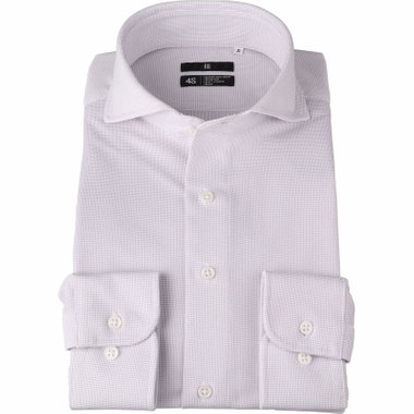 【WEB限定/OUTLET/汚れ・キズ等有】【BL-3】【スーパーノンアイロン】ホリゾンタルワイドカラードレスワイシャツ/グレー×ドビー/SUPER NON IRON 4S/Oil guard