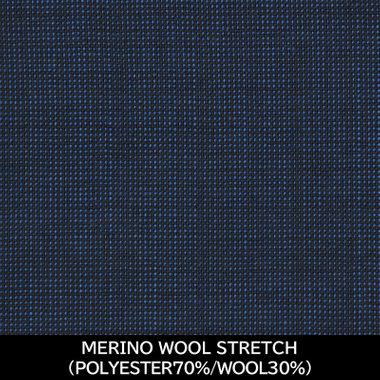 【日本製】【MEN'S】【パターンオーダー】【SLIM TAPERED】【春夏】スーツ/ネイビー/MERINO WOOL STRETCH (POLYESTER70% WOOL30%)