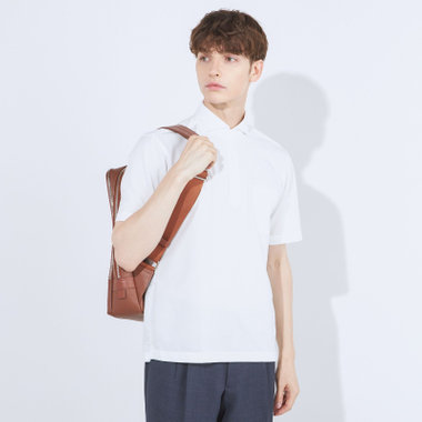 【RBC/五分袖】カッタウェイビズポロシャツ プルオーバータイプ/ホワイト/4S コットンブレンド